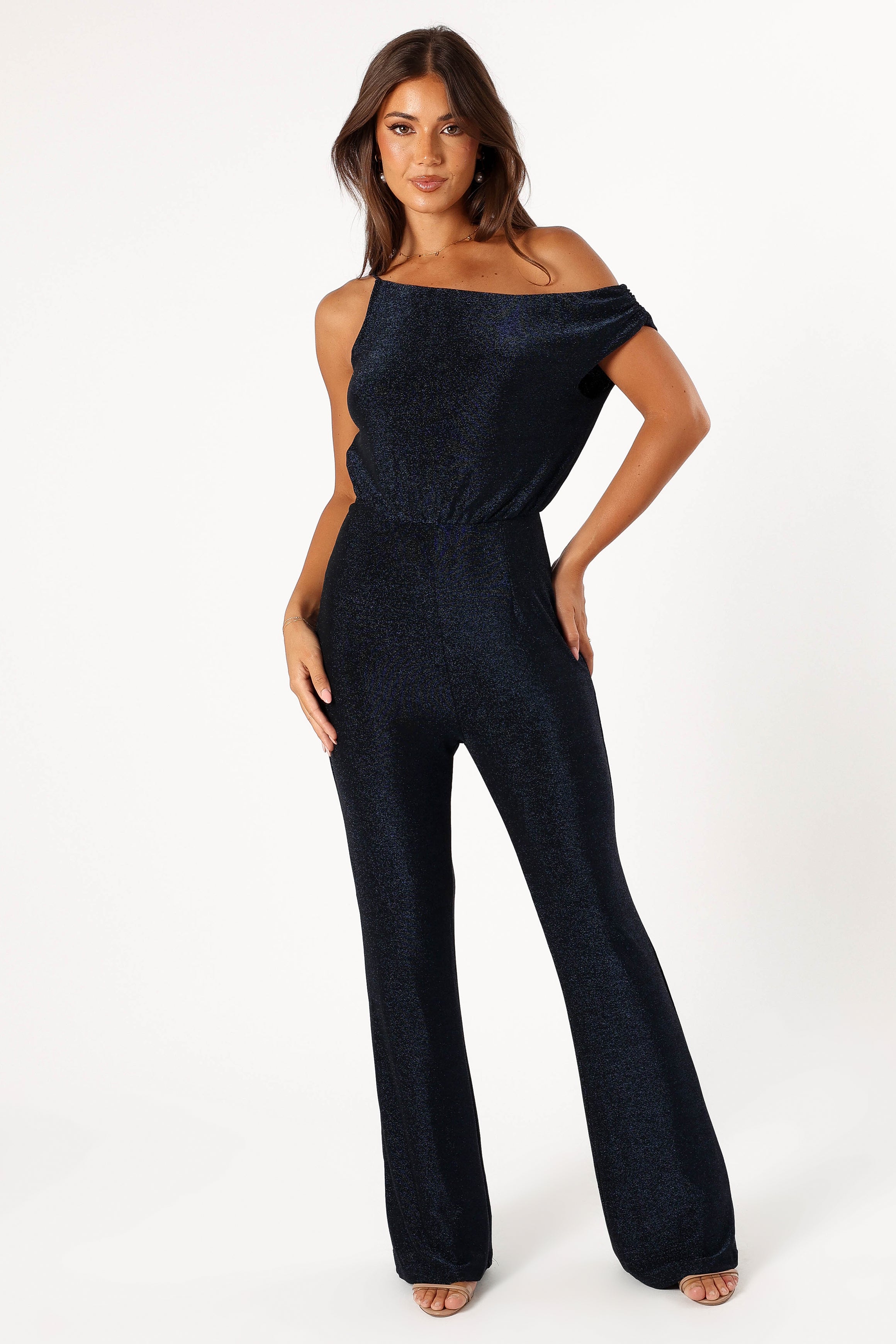 Petal and Pup USA Rompers Heather One Shoulder Jumpsuit - Navy