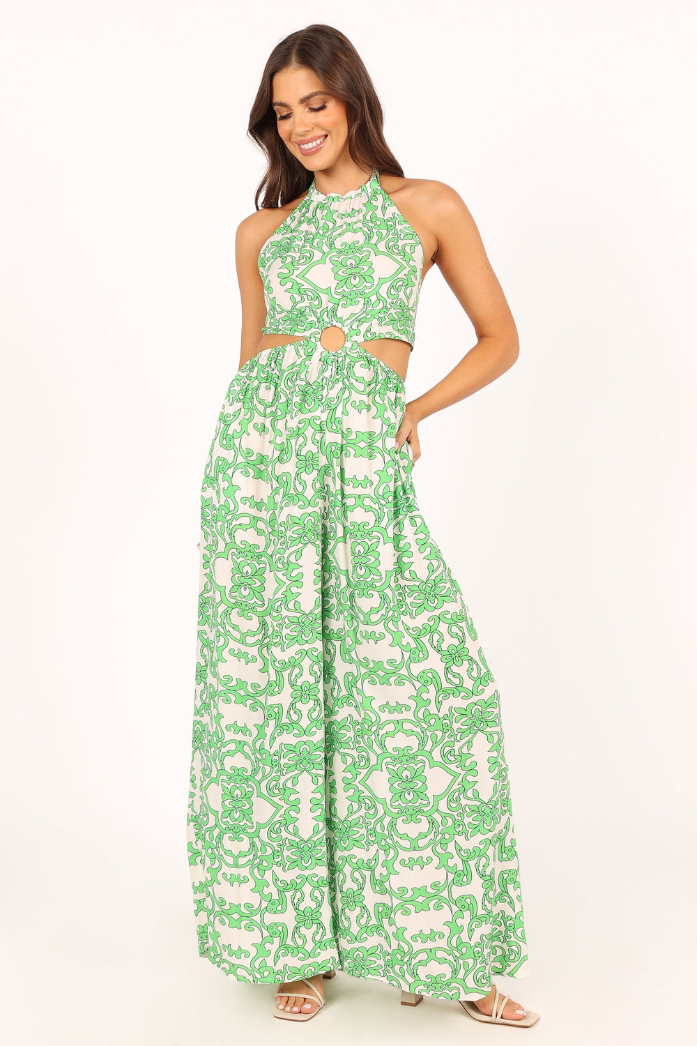 Petal and Pup USA Rompers Henderson Halter Jumpsuit - Green