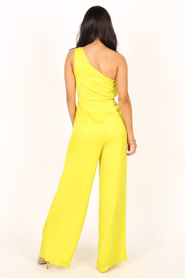 Petal and Pup USA Rompers Isabel One Shoulder Jumpsuit - Lime