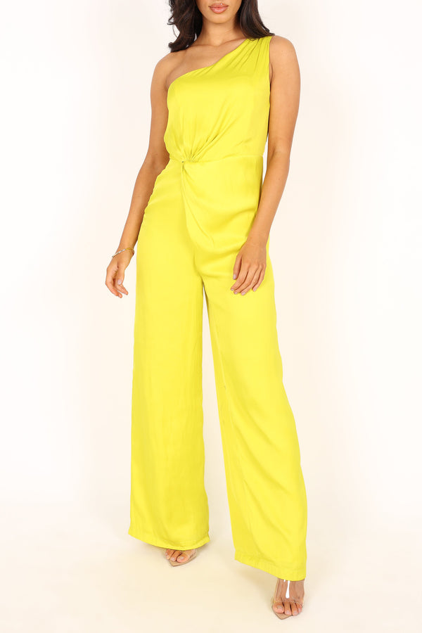 Petal and Pup USA Rompers Isabel One Shoulder Jumpsuit - Lime