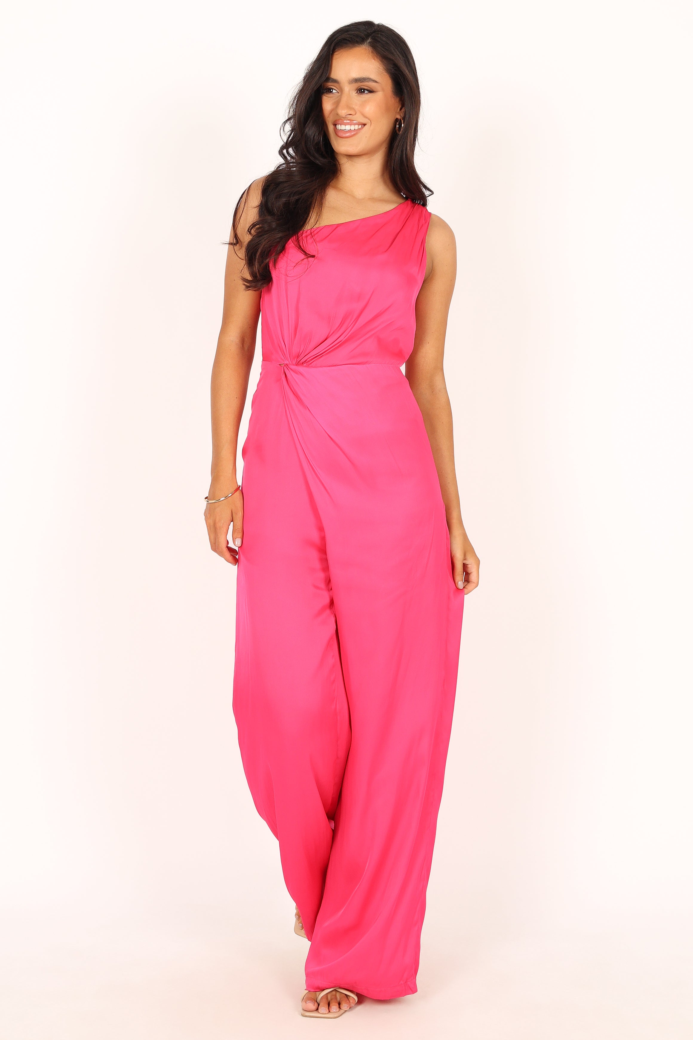 Isabel One Shoulder Jumpsuit - Pink | Petal & Pup USA