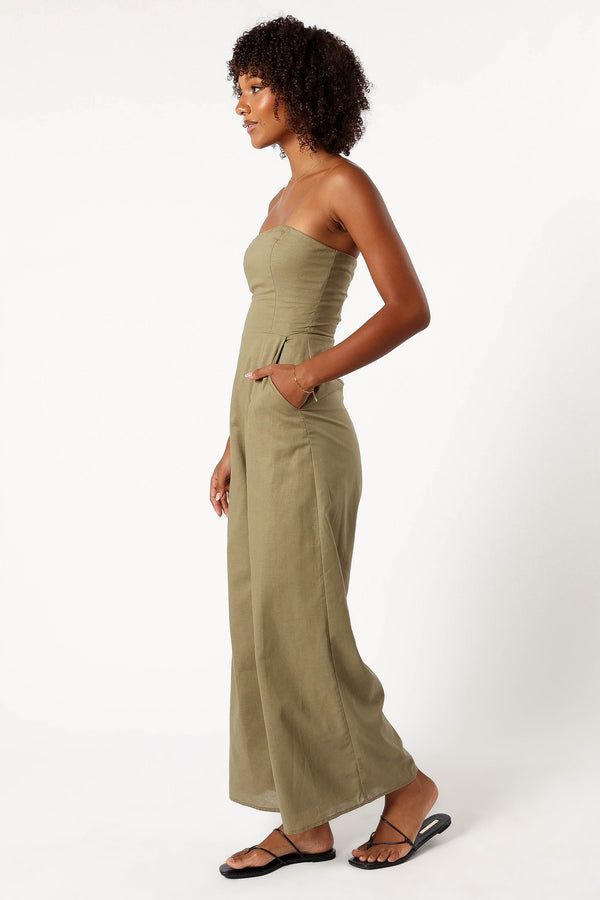 Petal and Pup USA Rompers Jodie Strapless Jumpsuit - Olive