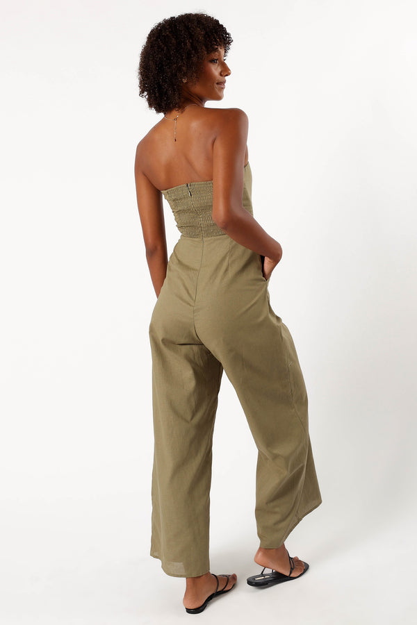 Petal and Pup USA Rompers Jodie Strapless Jumpsuit - Olive