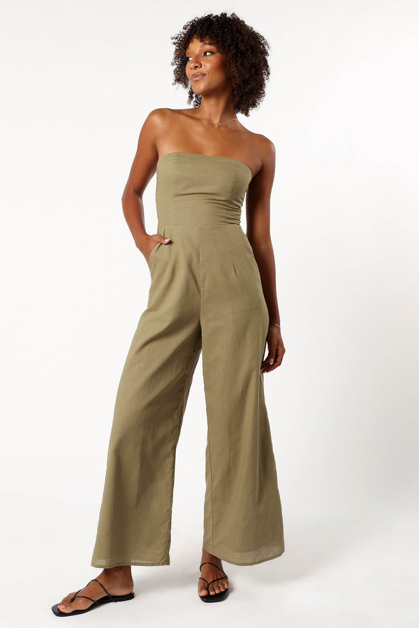 Petal and Pup USA Rompers Jodie Strapless Jumpsuit - Olive