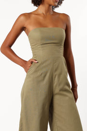 Petal and Pup USA Rompers Jodie Strapless Jumpsuit - Olive