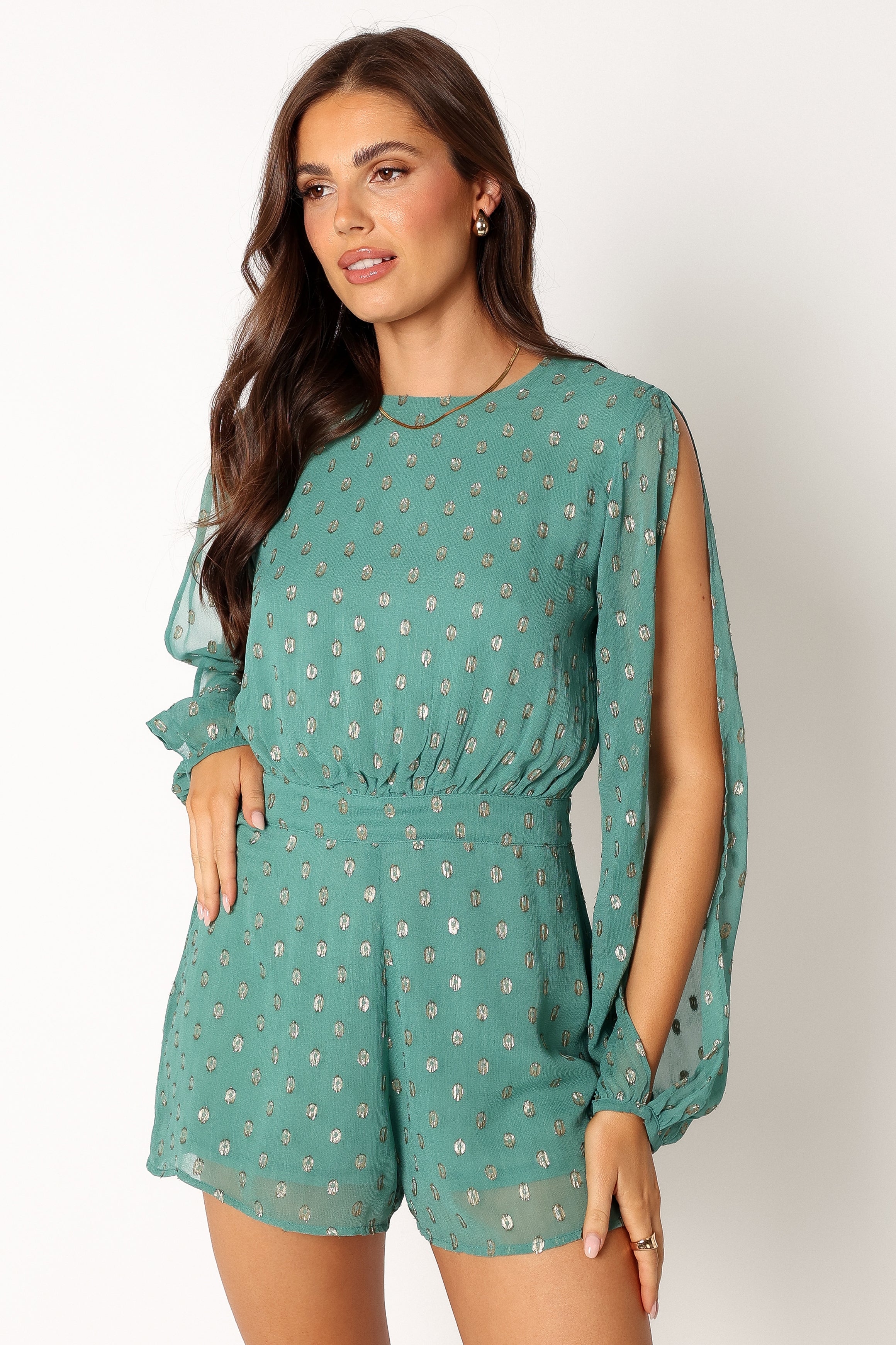 Karma Romper Teal Petal Pup USA