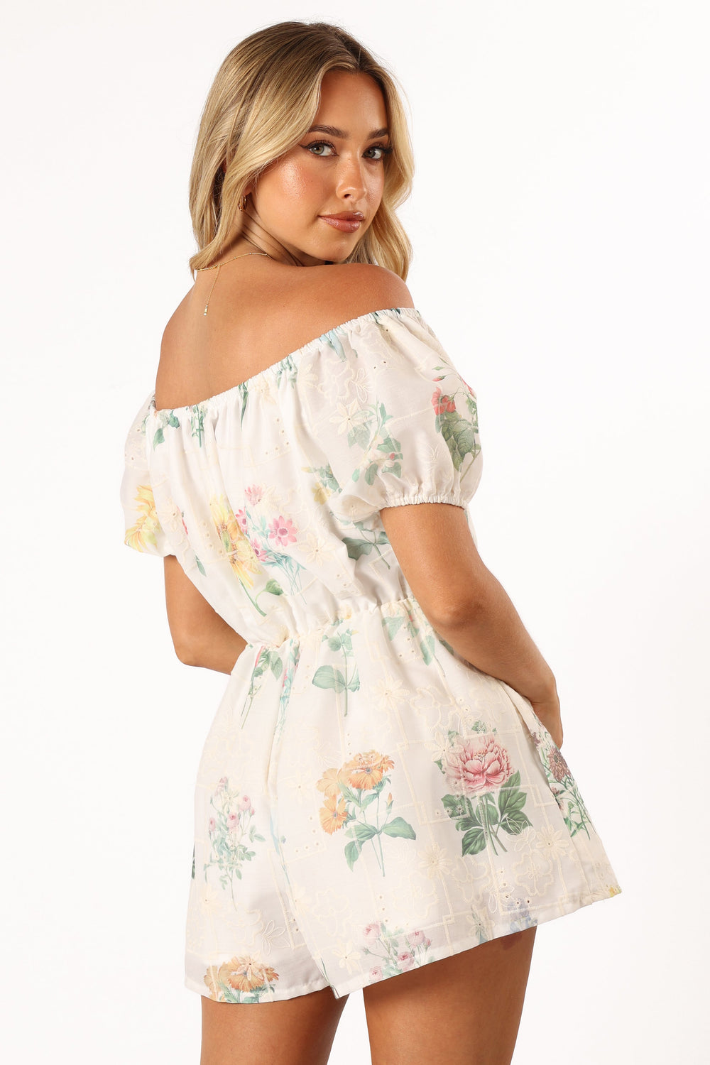 Petal and Pup USA Rompers Keleigh Off Shoulder Romper - White Floral