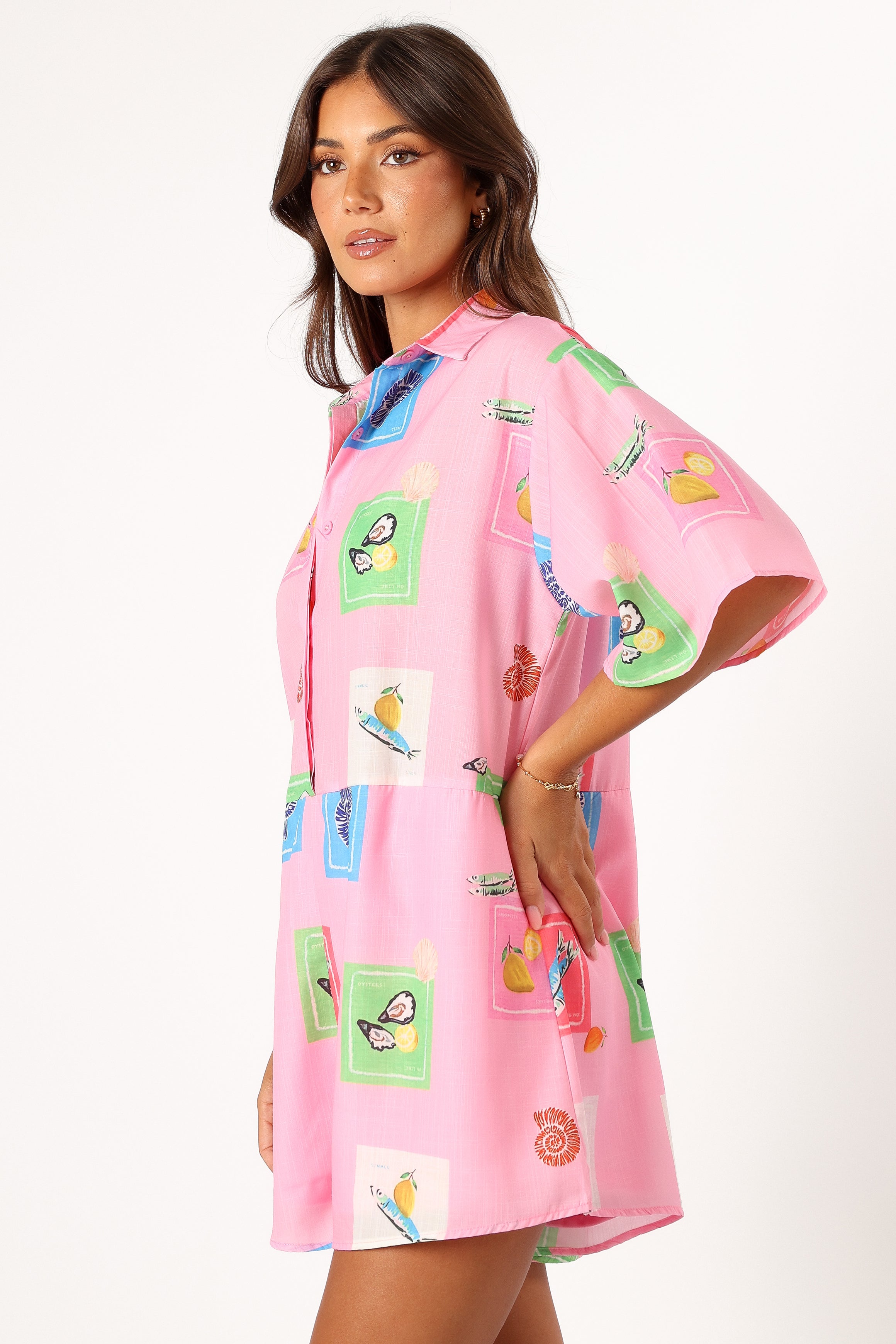 Petal and Pup USA Rompers Kellie Romper - Pink Stamp Print