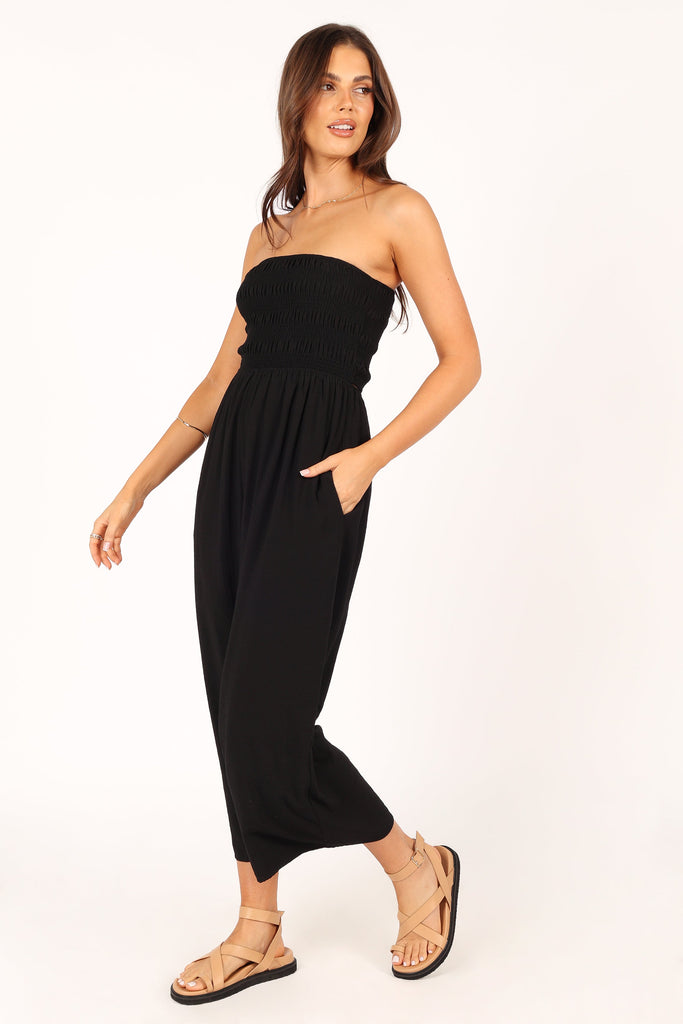 Black Bandeau Jersey Jumpsuit