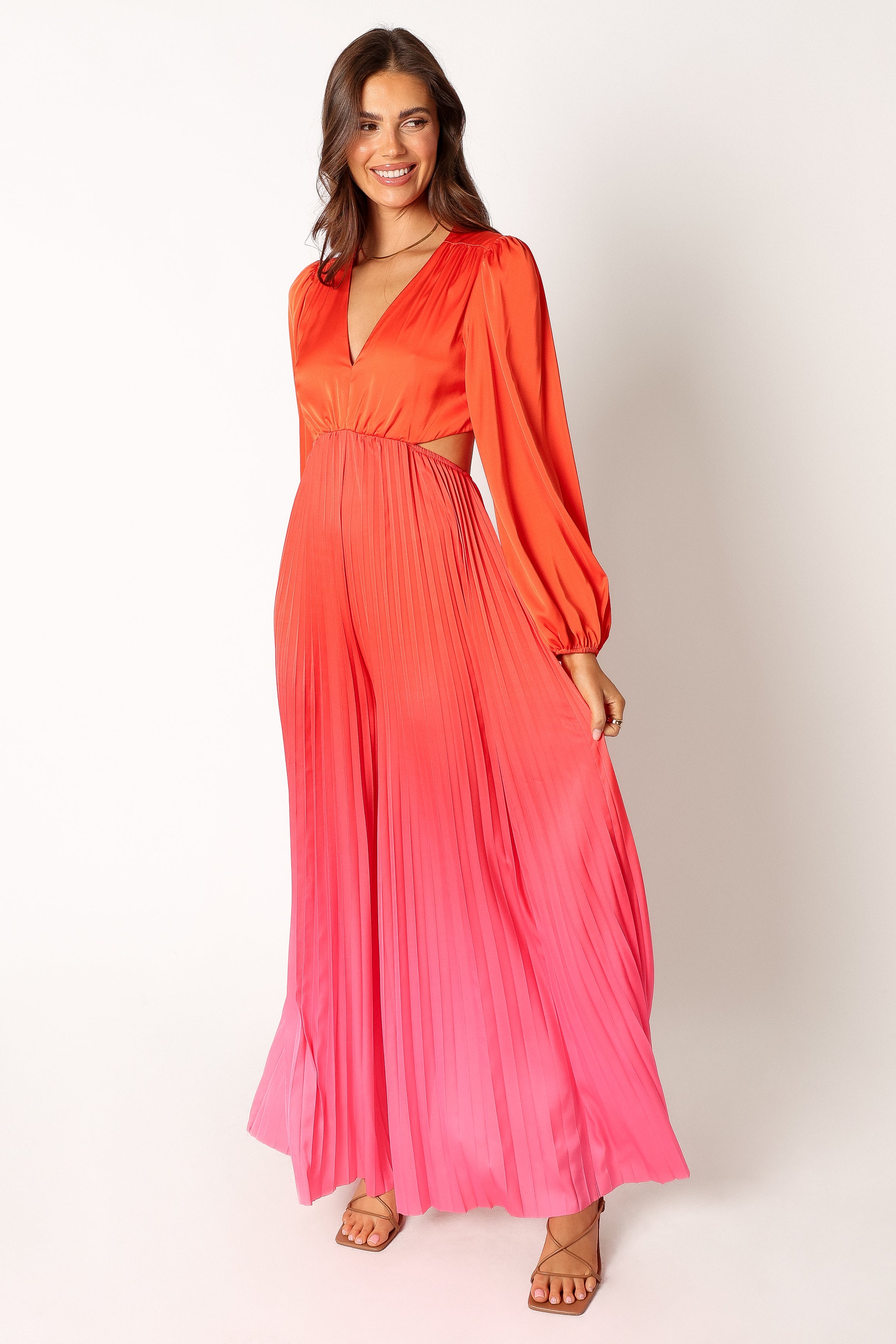 fitted lace wedding dress Krista Gradient Jumpsuit - Red
