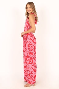 Petal and Pup USA Rompers LeLe Halter Jumpsuit - Red/Pink