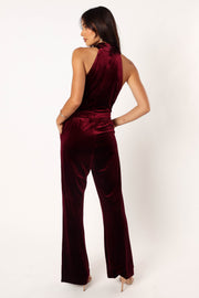 Petal and Pup USA Rompers Liberty Velvet Jumpsuit - Burgundy