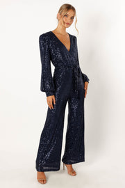 Petal and Pup USA Rompers Marley Sequin Jumpsuit - Navy