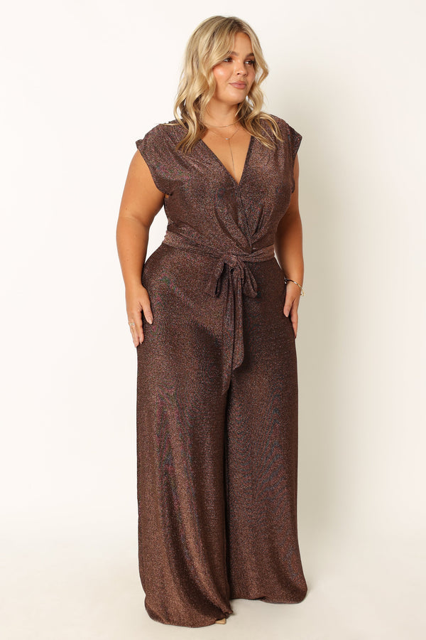 Petal and Pup USA Rompers Nora Wide Leg Jumpsuit - Chocolate