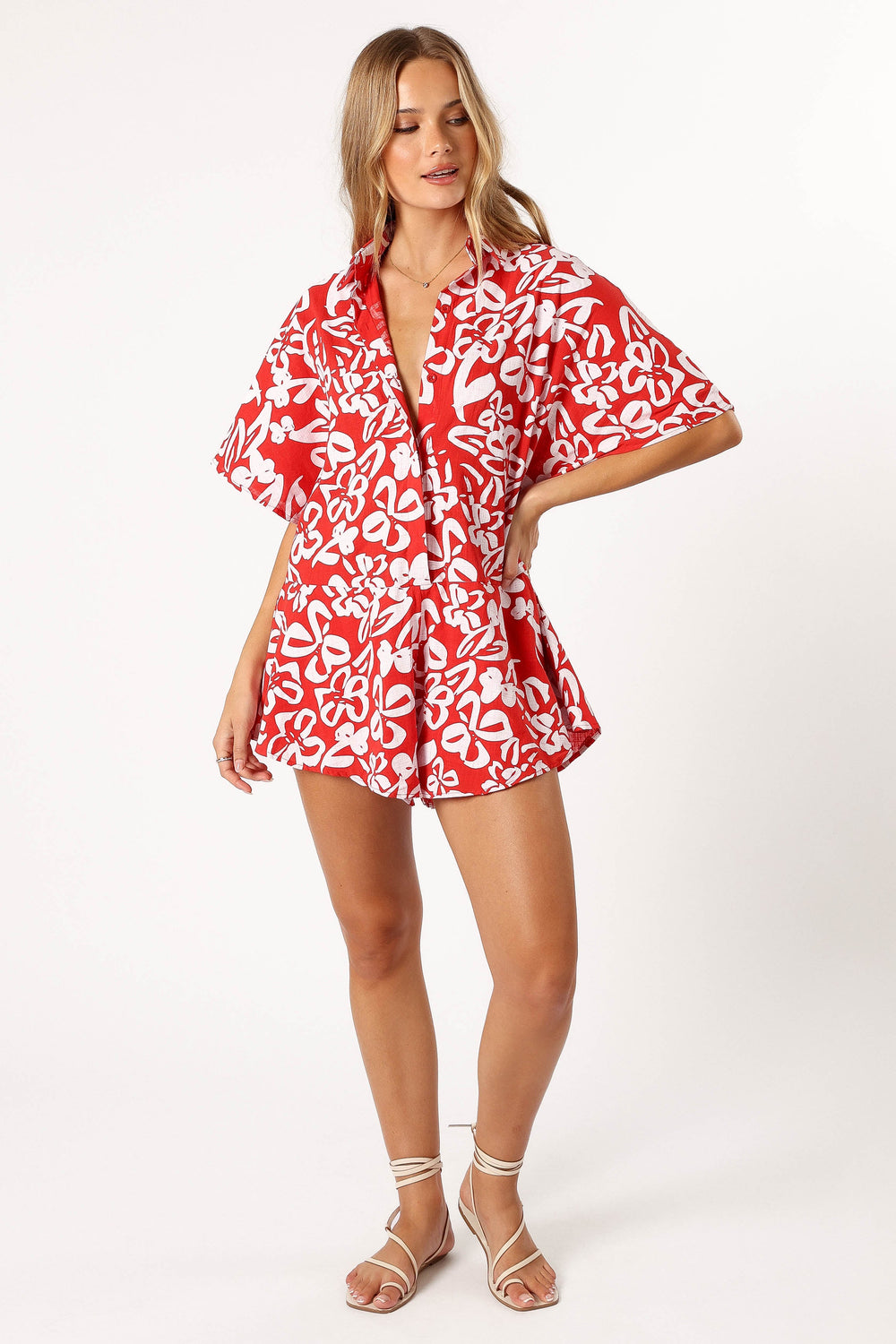 Petal and Pup USA Rompers Sebastian playsuit - Red Floral