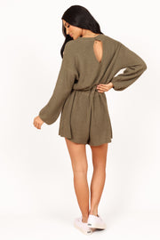 Petal and Pup USA Rompers Sloane Sweater Romper - Olive