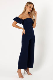 Petal and Pup USA Rompers Tamra Off Shoulder Jumpsuit - Navy