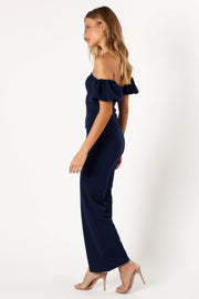Petal and Pup USA Rompers Tamra Off Shoulder Jumpsuit - Navy
