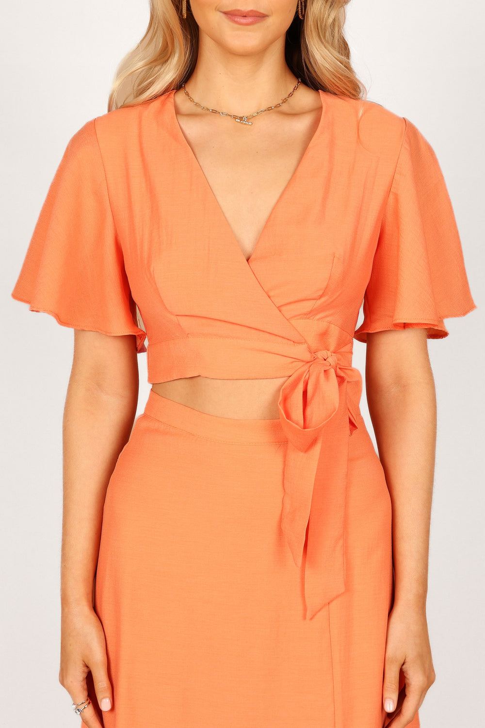 Petal and Pup USA SETS Alaia Wrap Skirt Two Piece Set - Orange Sorbet