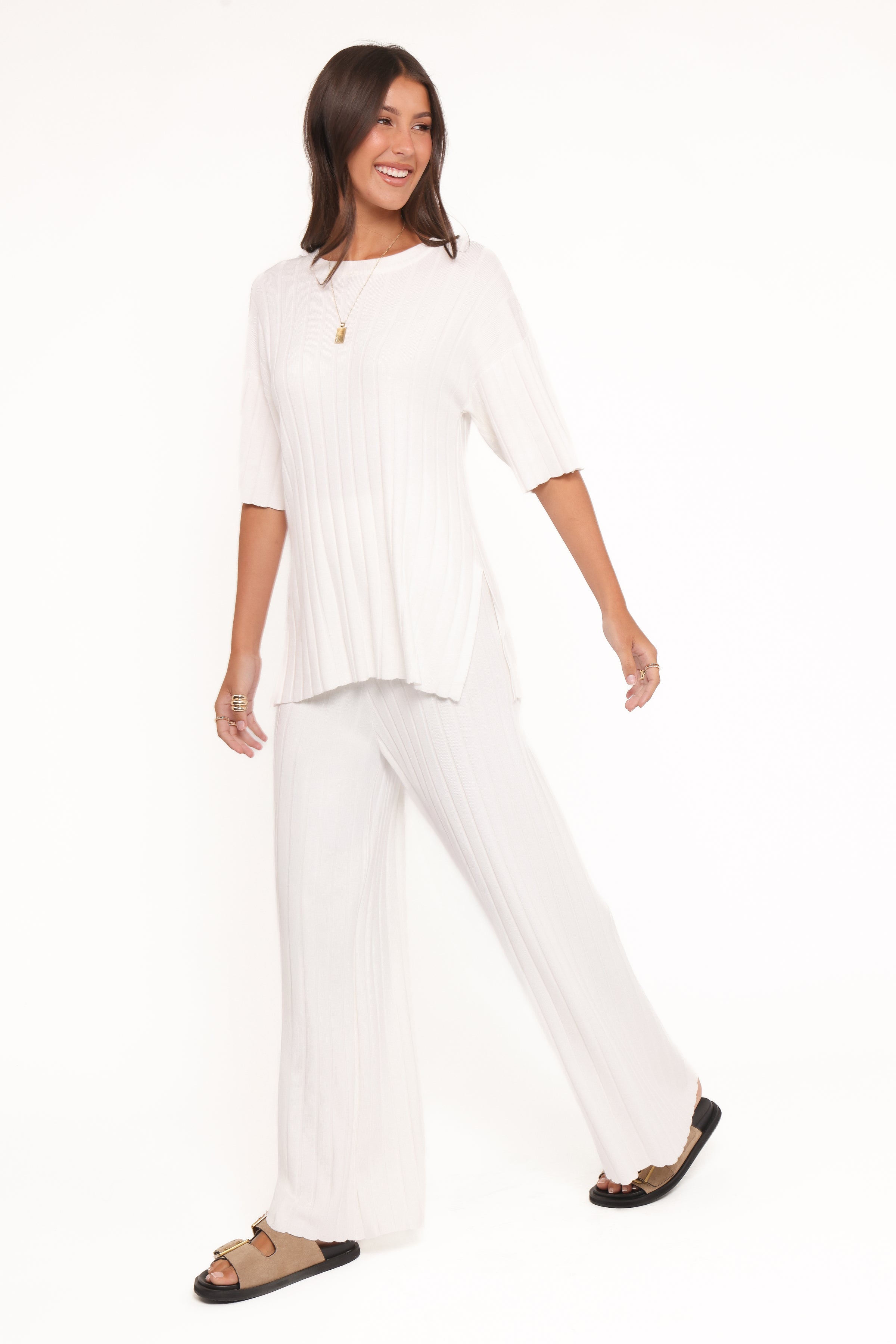 Petal and Pup USA SETS Alix Ribbed Knit Set - Cream