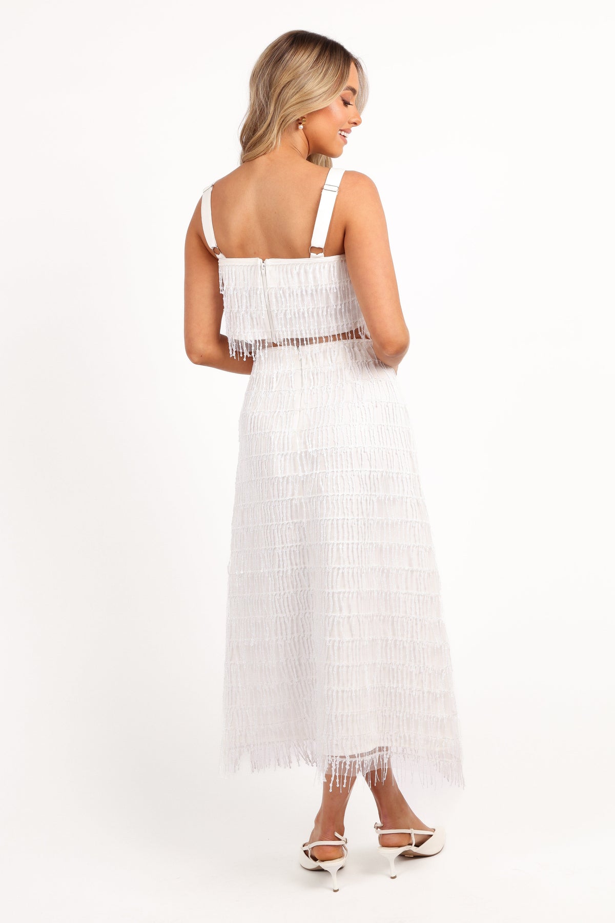 white two piece midi dress Allure Two Piece Set - White