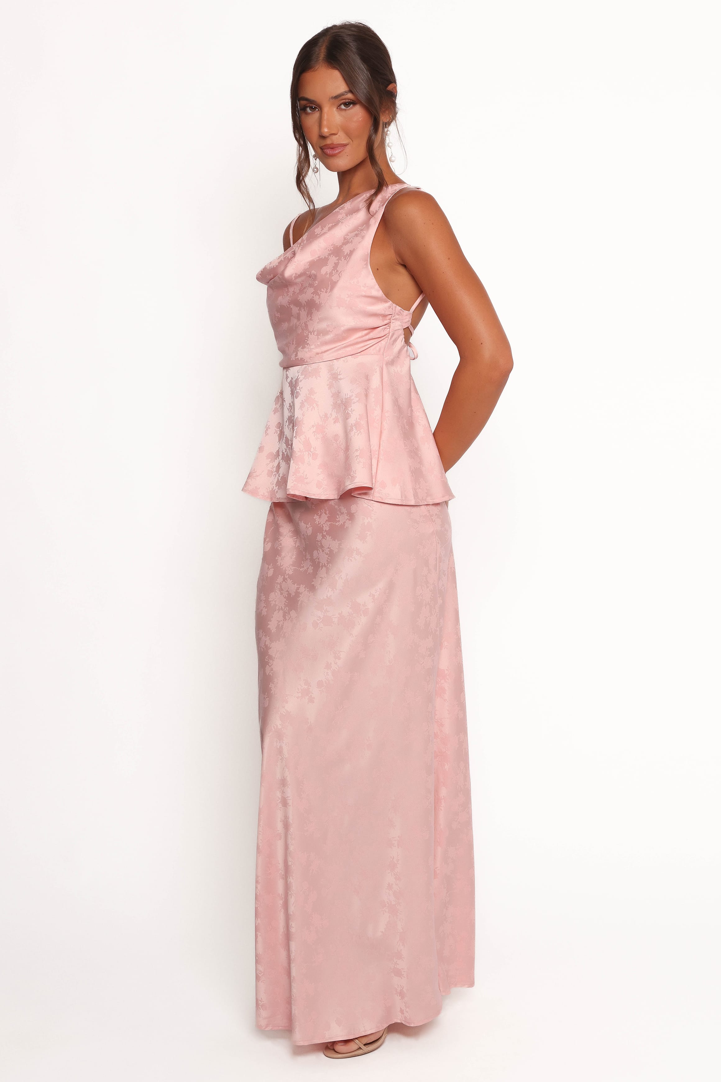 strapless open back dress Pretty In Pink Midi Dress – Allie and Me Boutique main image 0
