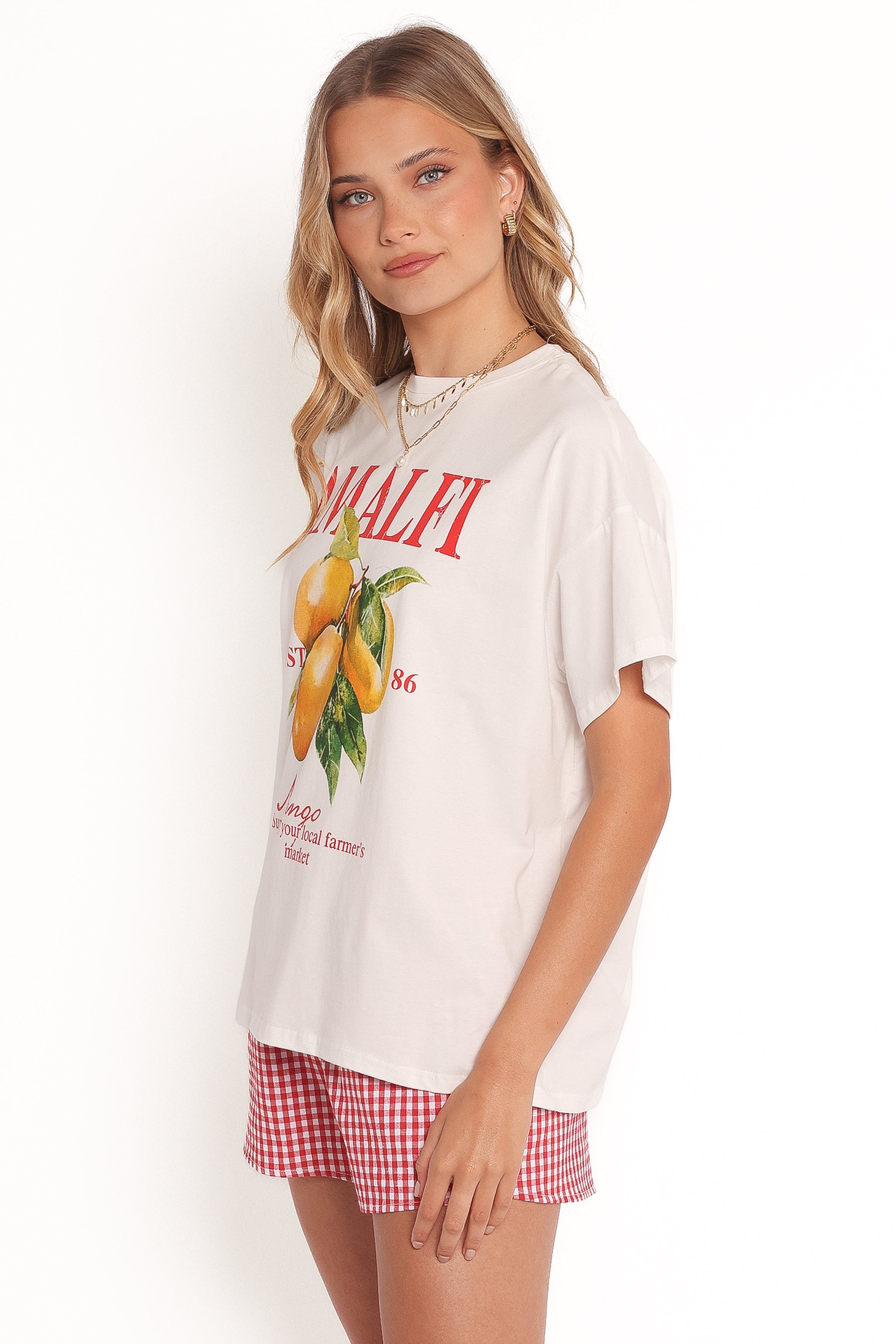 Petal and Pup USA SETS Amalfi Tee Set - Gingham Mango