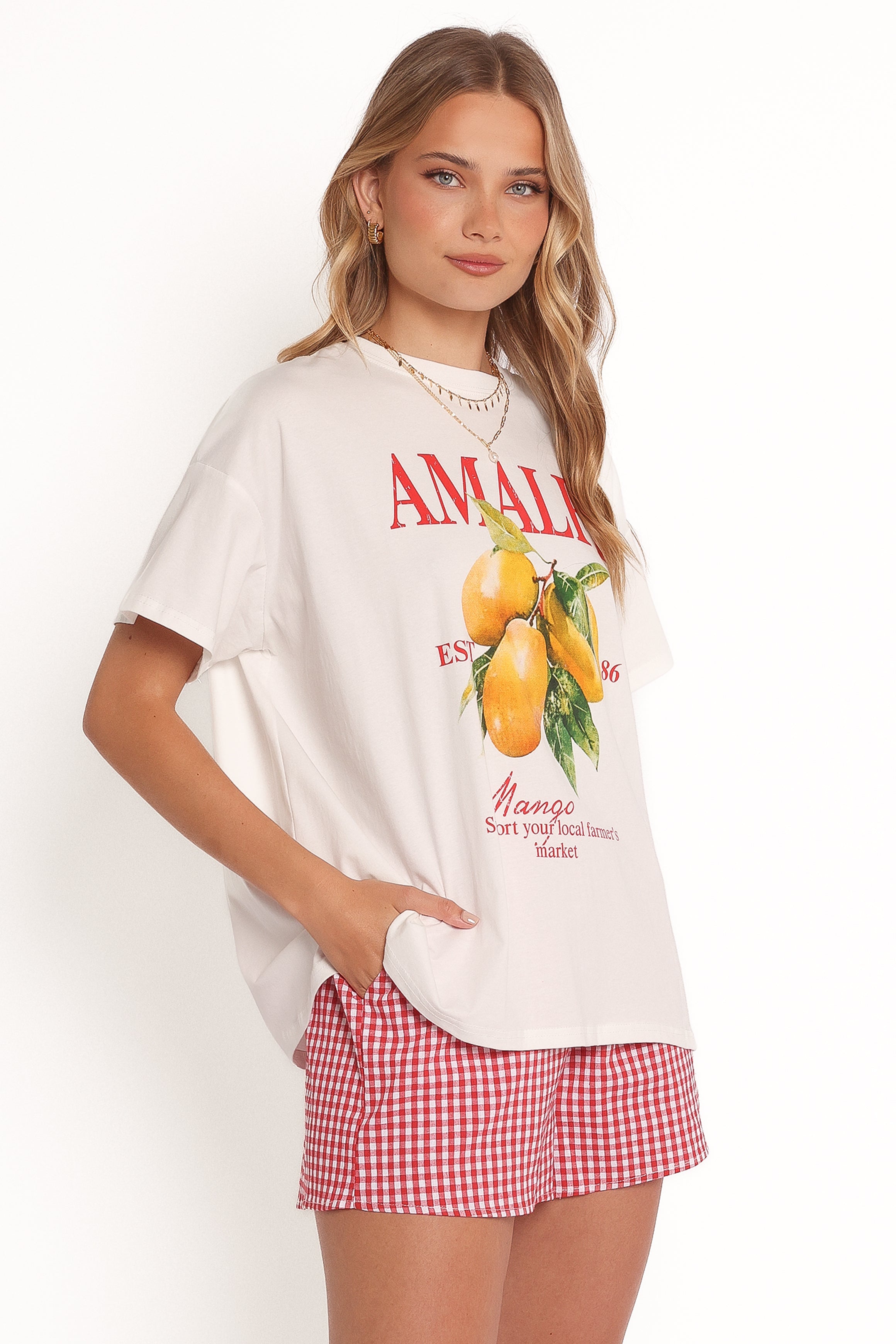 Petal and Pup USA SETS Amalfi Tee Set - Gingham Mango