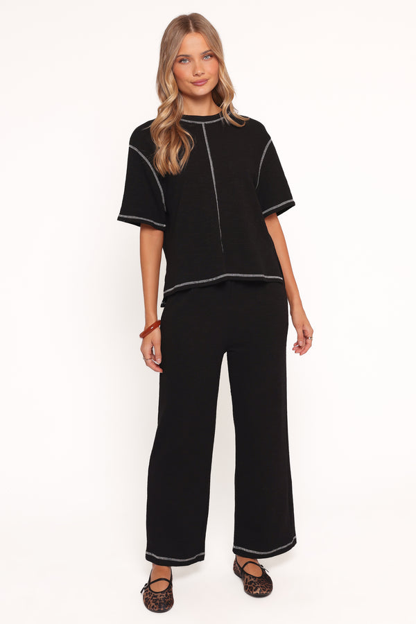 Petal and Pup USA SETS Angler Knit Set - Black