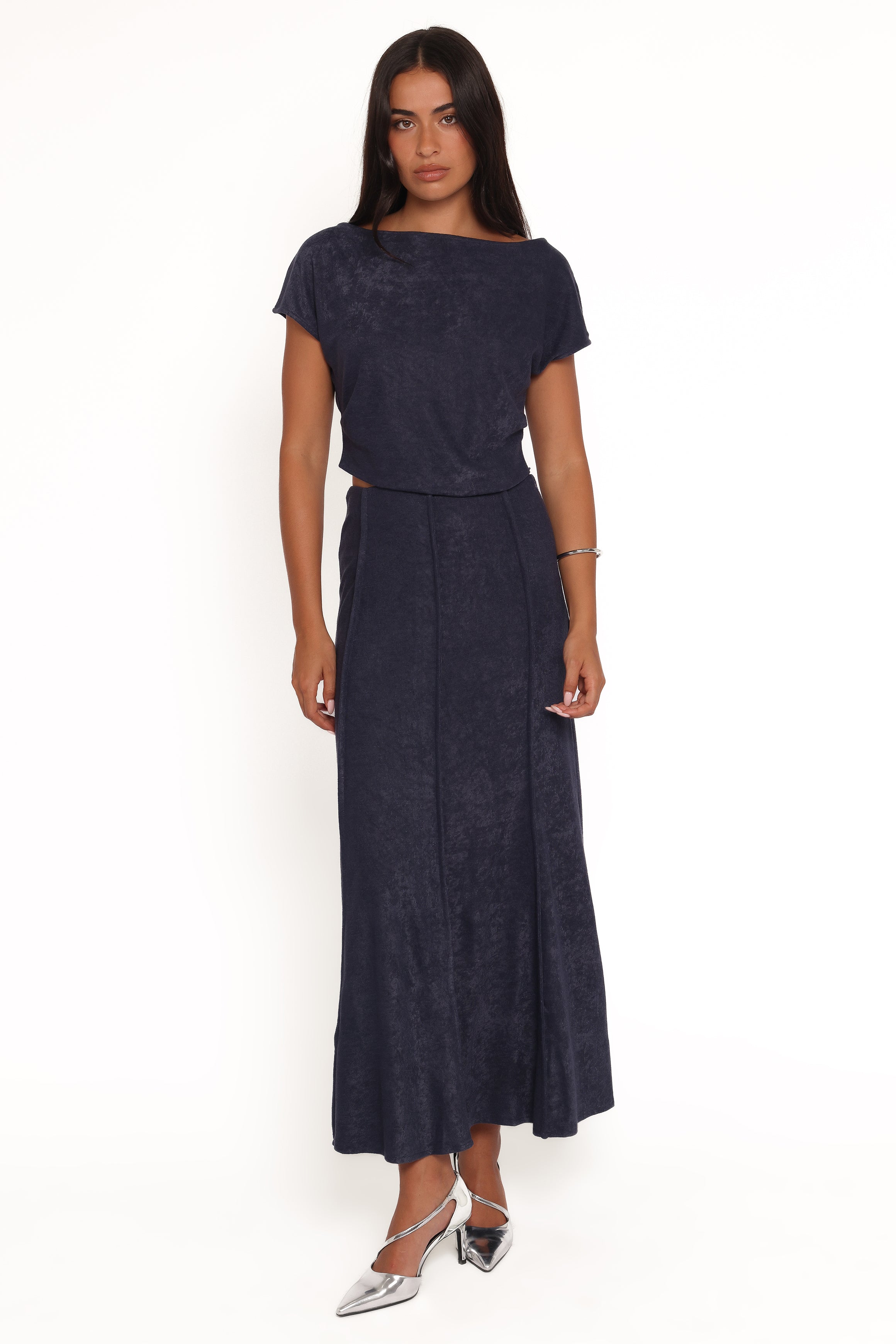 Petal and Pup USA SETS Aria Maxi Skirt Set - Denim Blue