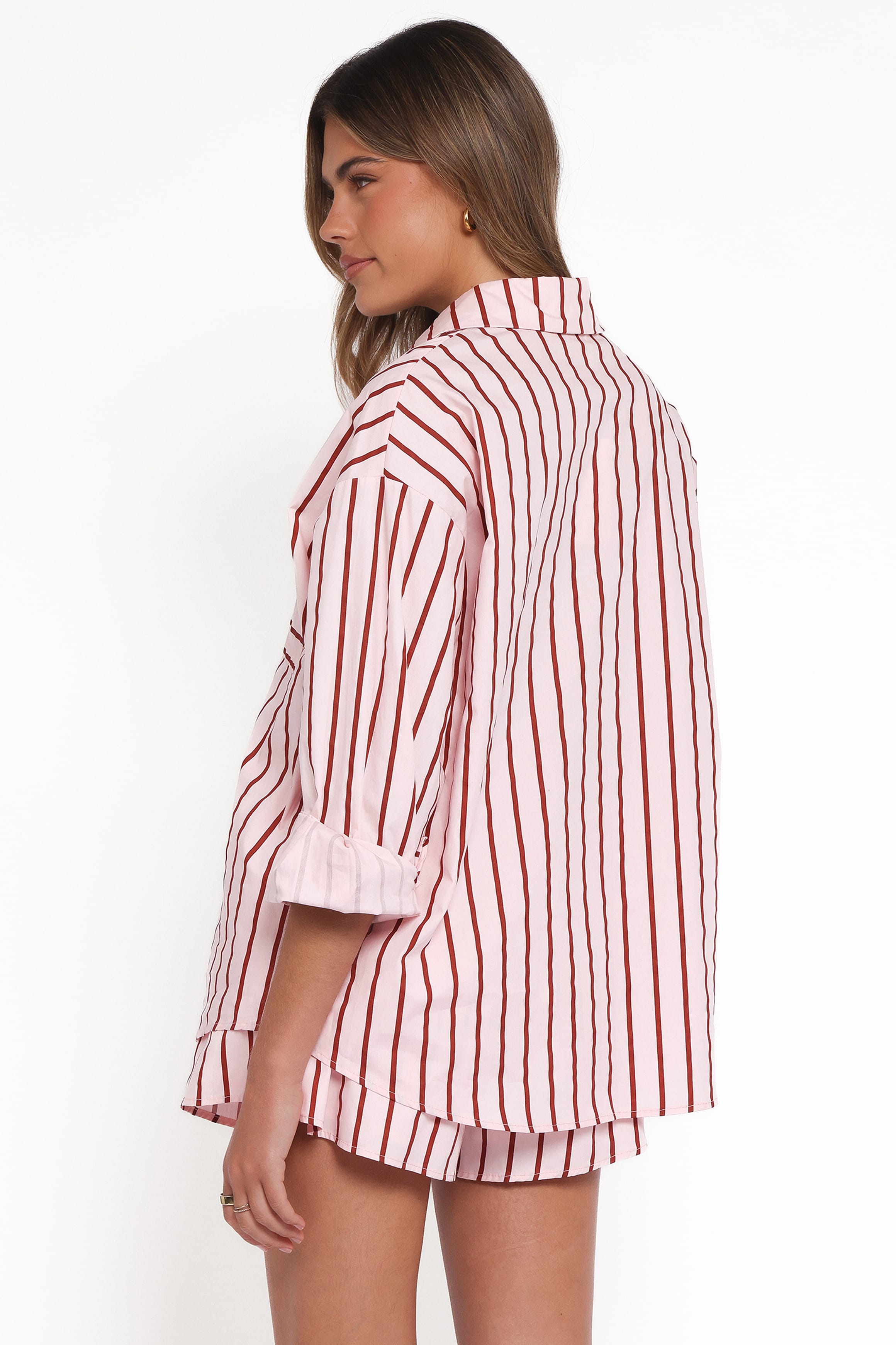 Petal and Pup USA SETS Ashlyn Short Set - Pink And Burgundy Stripe