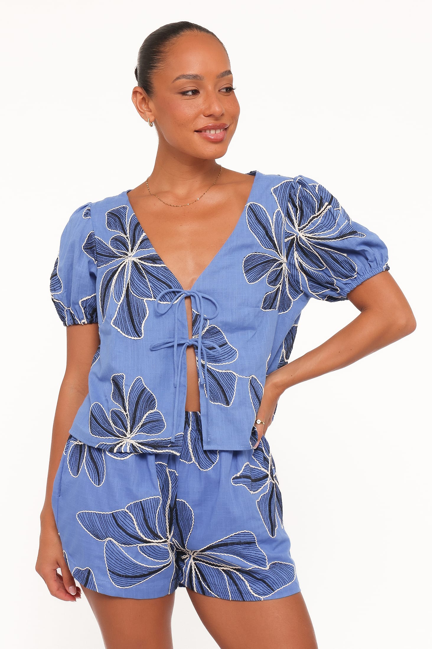 Petal and Pup USA SETS Asta Short Set - Blue Floral