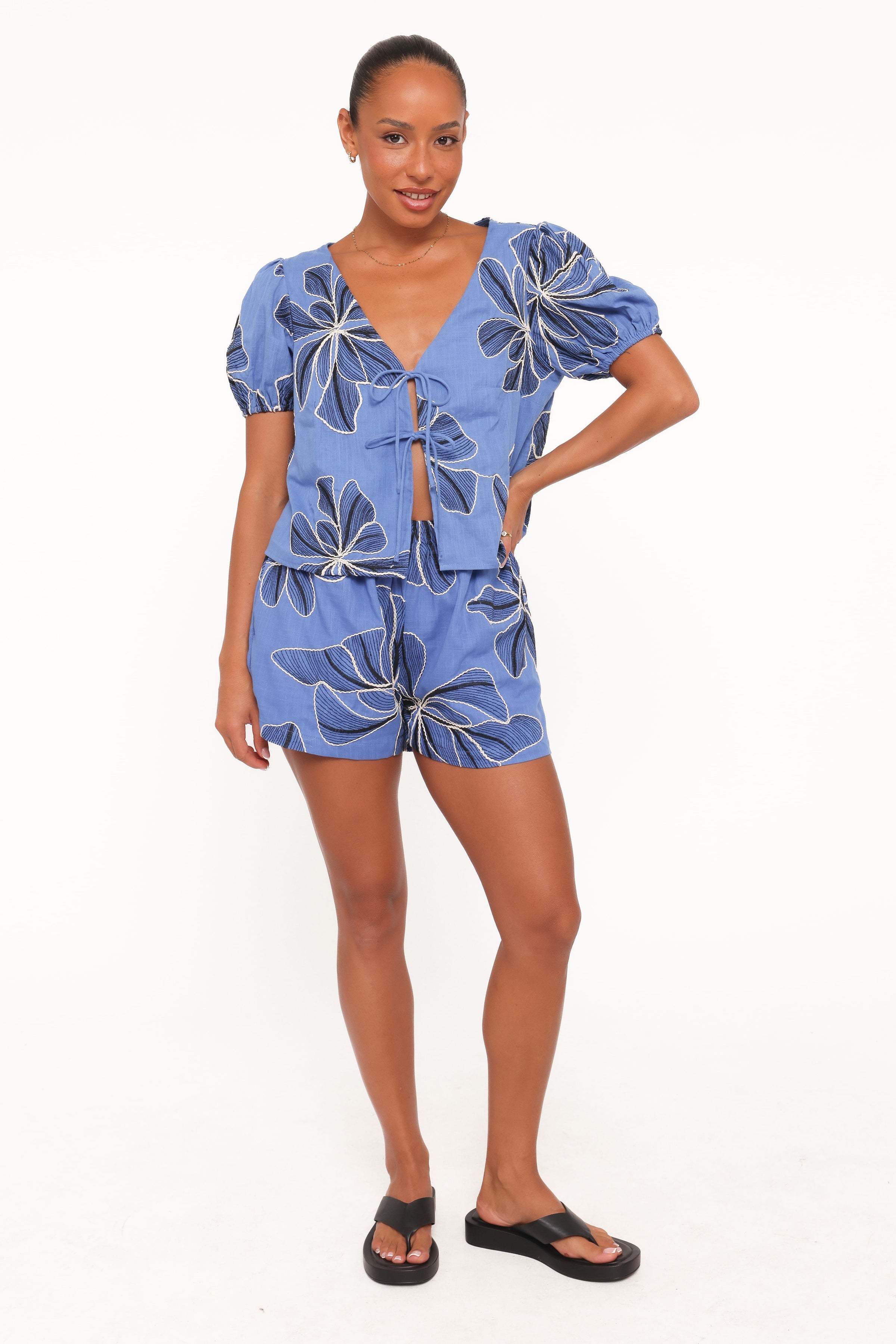 Petal and Pup USA SETS Asta Short Set - Blue Floral