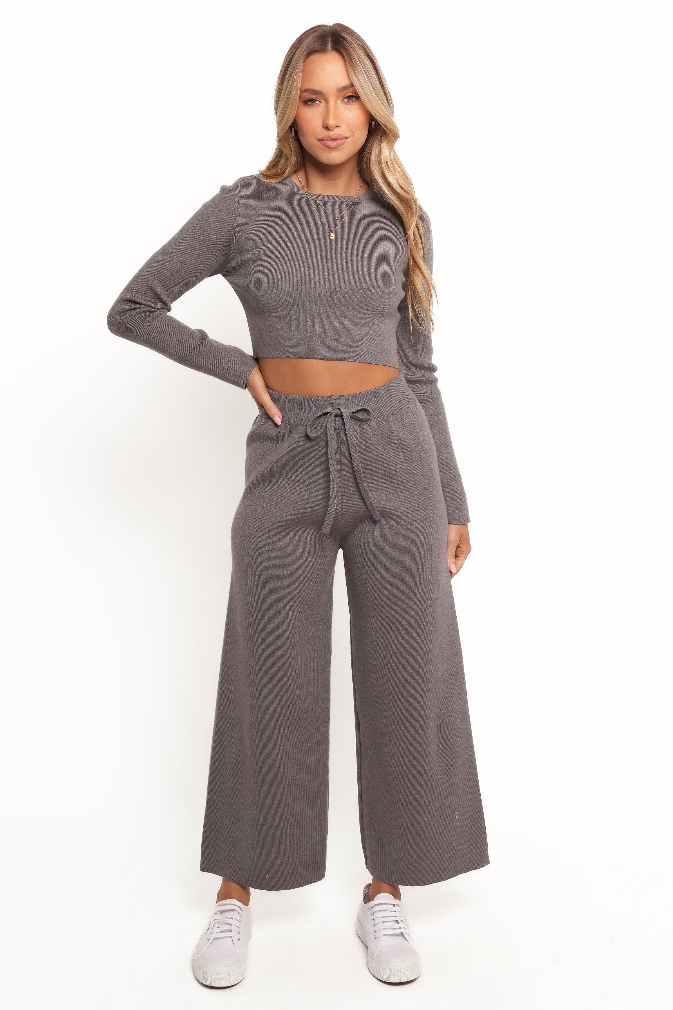 Petal and Pup USA SETS Ayers Long Sleeve Set - Charcoal Grey