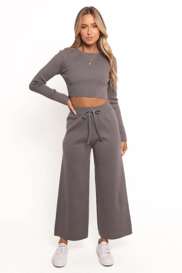 Petal and Pup USA SETS Ayers Long Sleeve Set - Charcoal Grey
