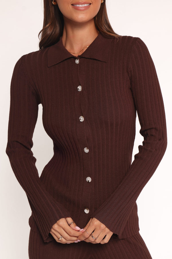 Petal and Pup USA SETS Aylia Ribbed Knit Set - Chocolate