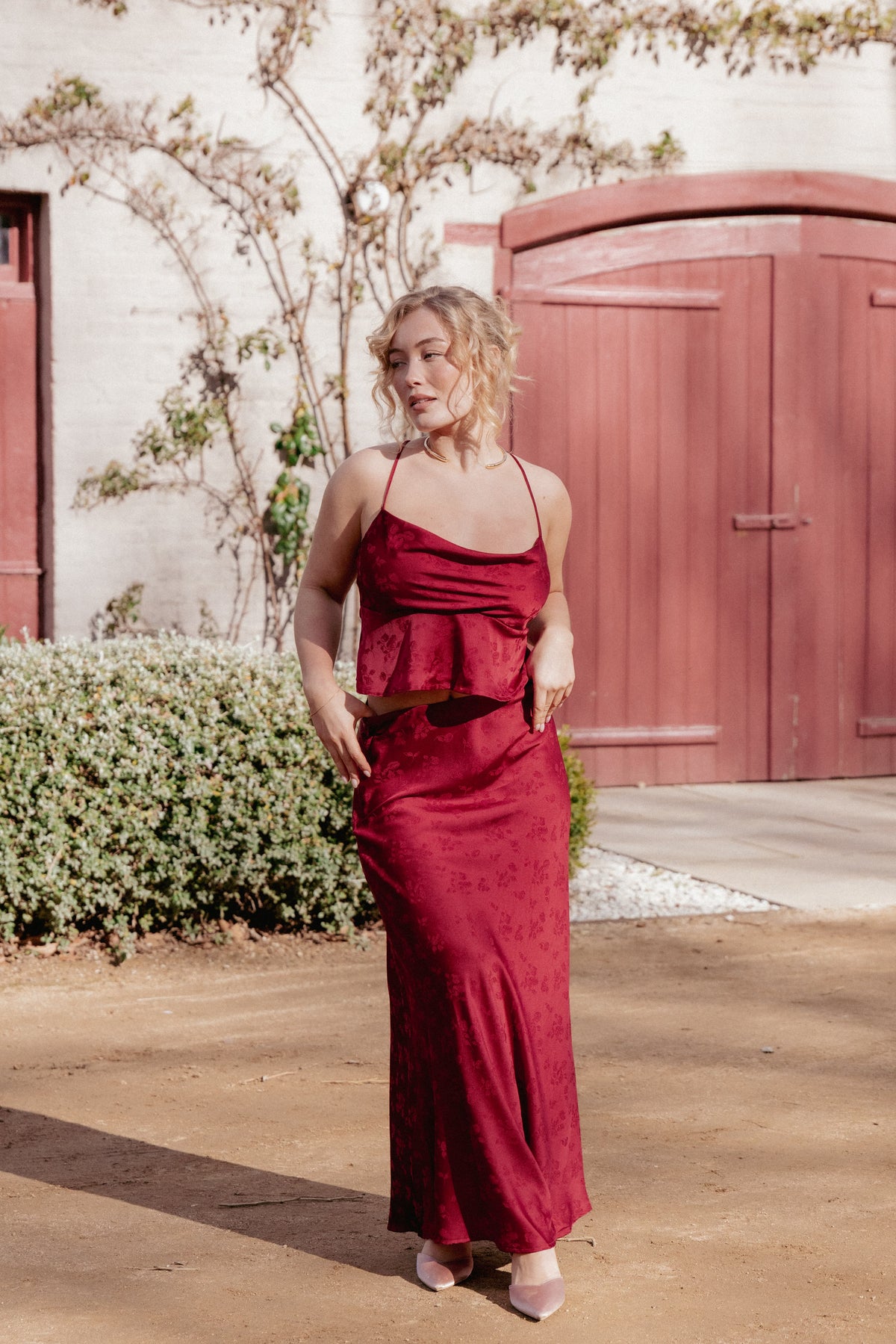 burgundy two piece dress Burgundy Two Piece A-line Satin Short Prom Dresses Homecoming Dress, MH494 main image 0