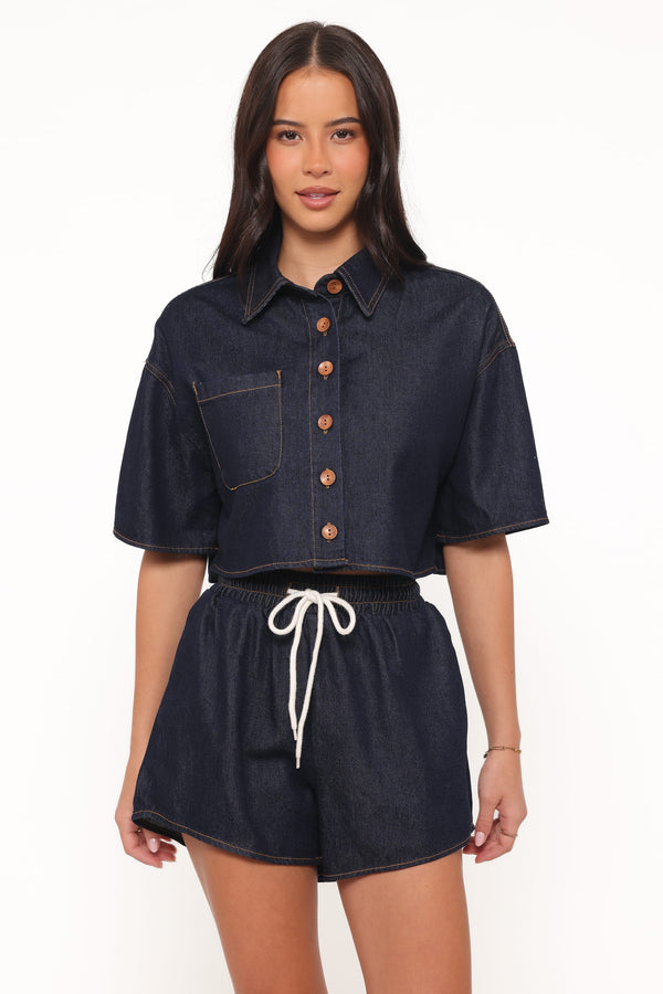 Petal and Pup USA SETS Bels Denim Short Set - Indigo