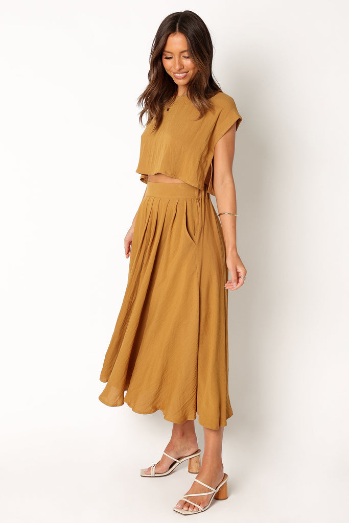 Buy Women's Midi Two-Piece Dress (ANB-TP_Mustard_XS) at