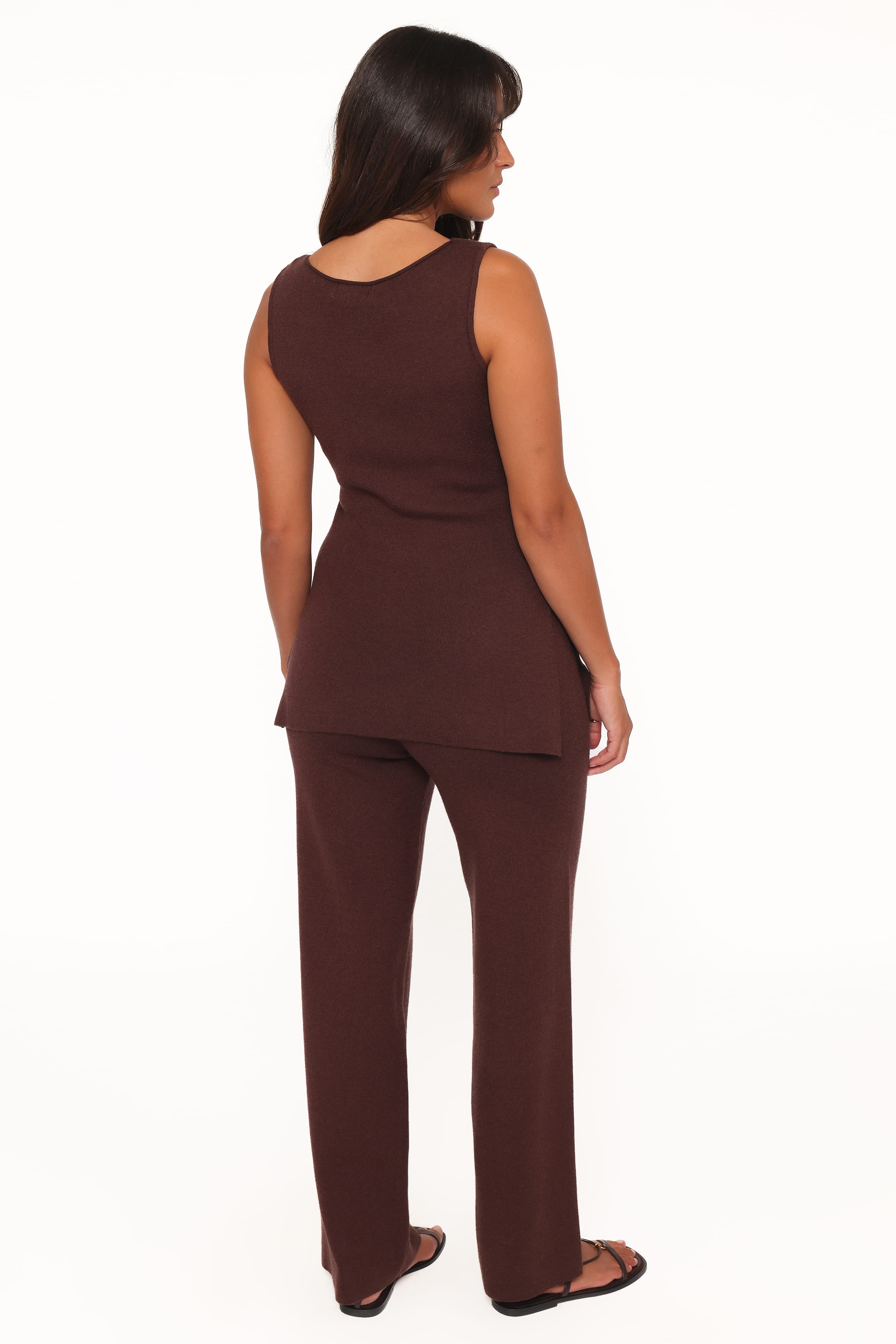Petal and Pup USA SETS Beth Knitted Pant Set - Chocolate