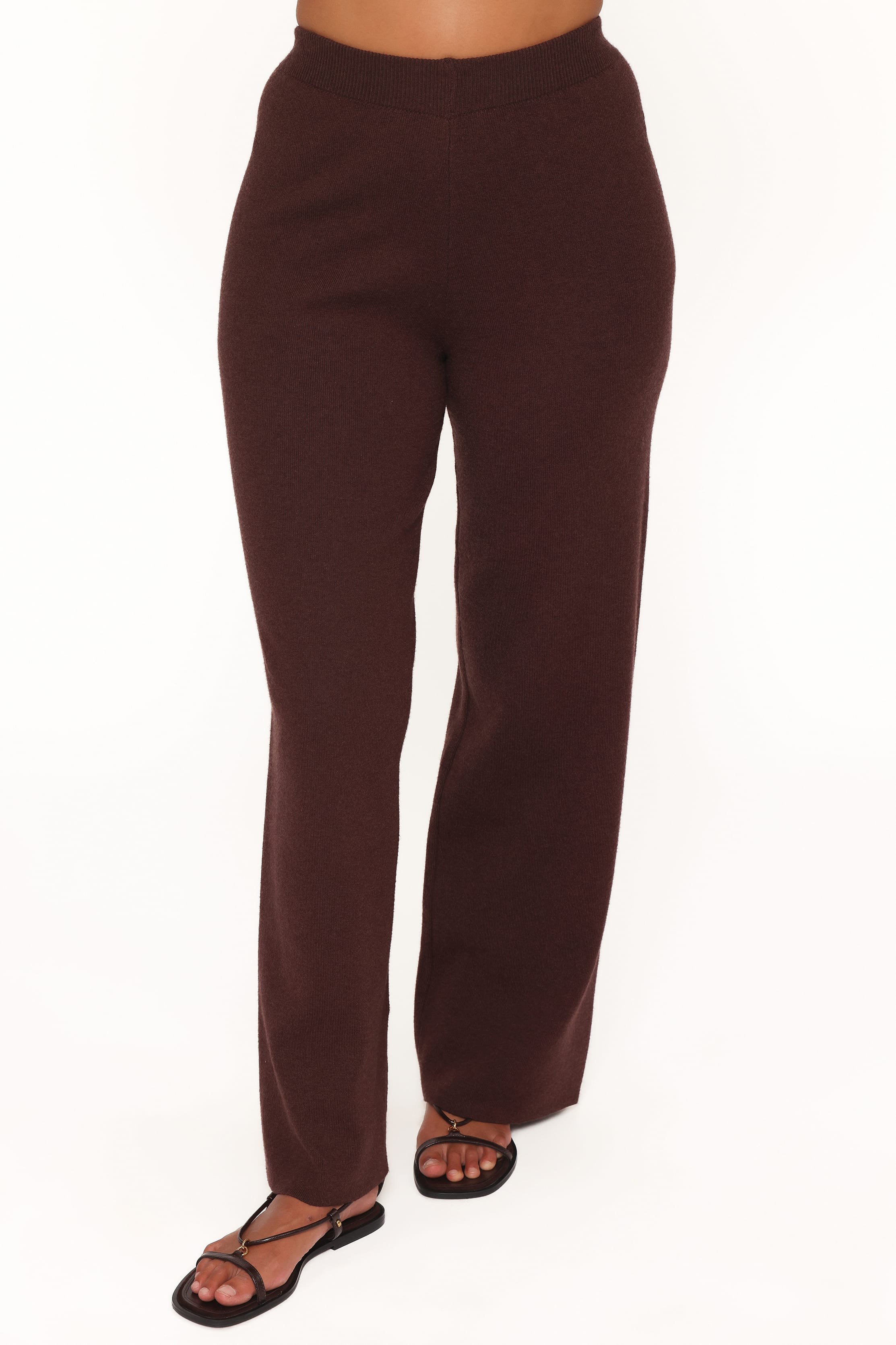 Petal and Pup USA SETS Beth Knitted Pant Set - Chocolate