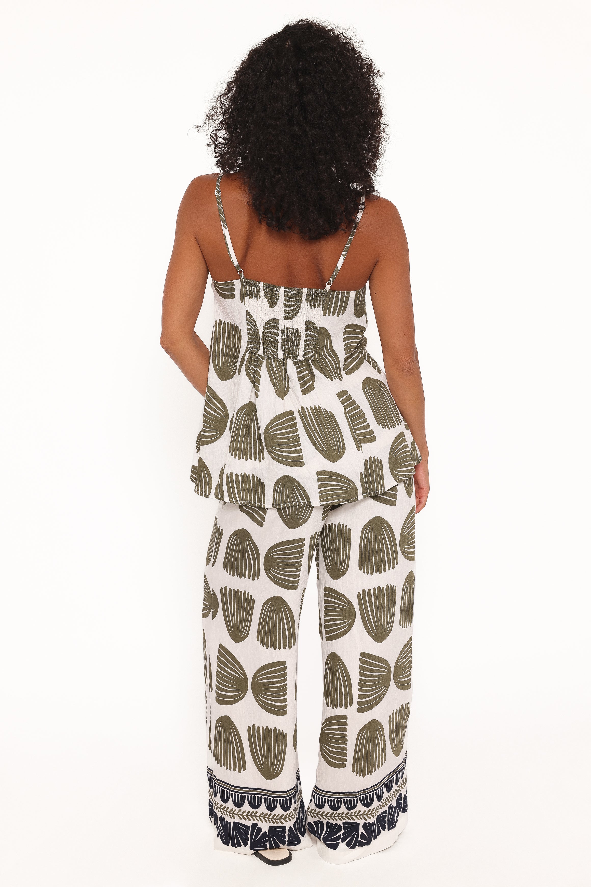 Petal and Pup USA SETS Brianna Pant Set - Green Palm Print