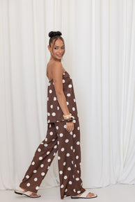 Petal and Pup USA SETS Brielle Polka Dot Set - Brown Polka Dot