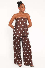Petal and Pup USA SETS Brielle Polka Dot Set - Brown Polka Dot