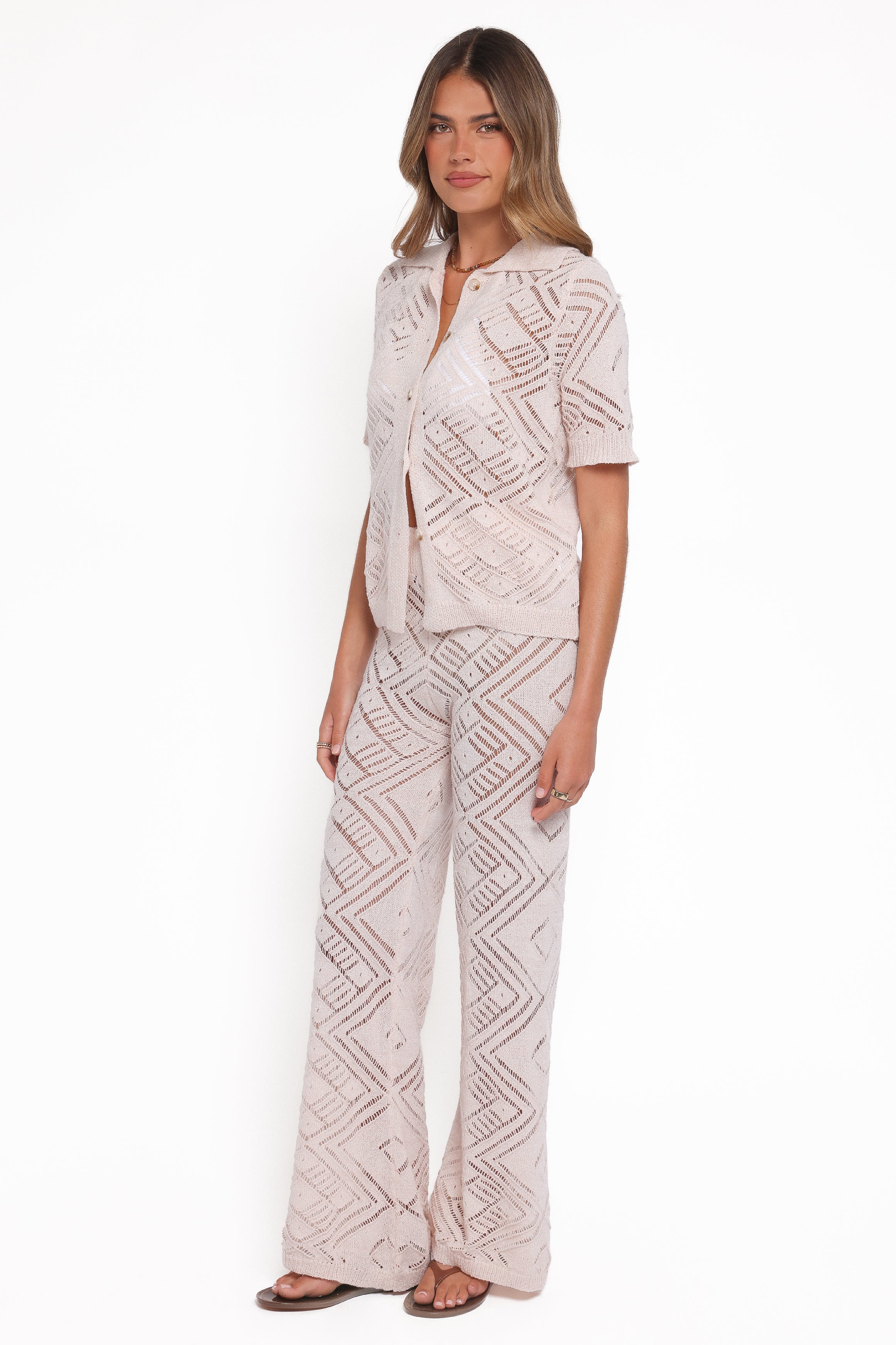 Petal and Pup USA SETS Briony Knit Pant Set - Cream