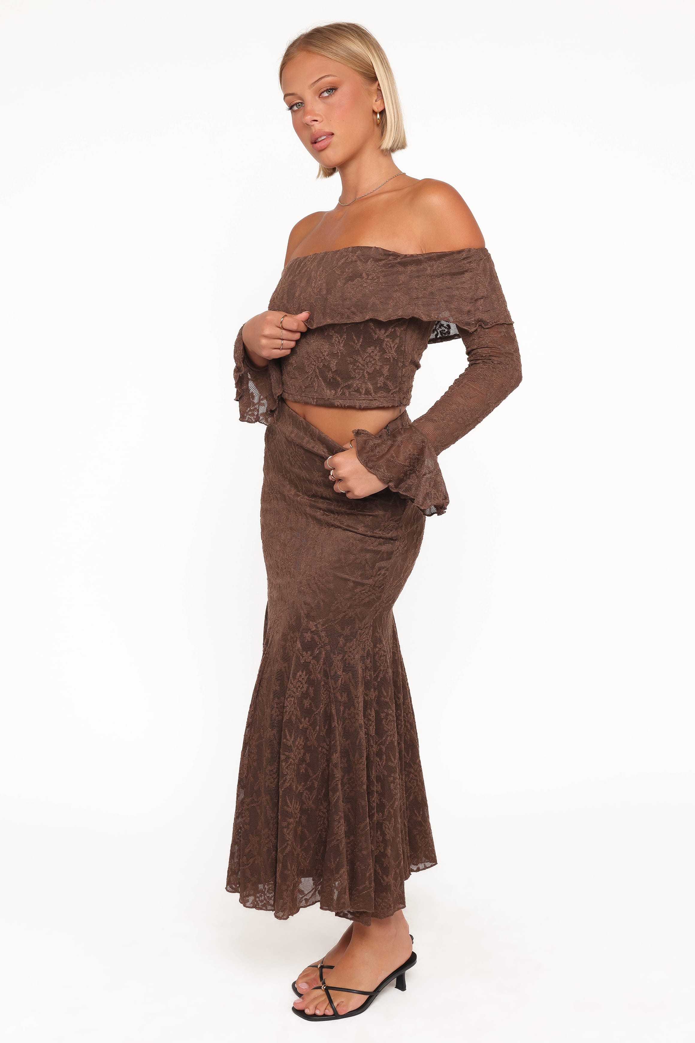 Bromley Lace Skirt Set - Brown Bromley Lace Skirt Set - Brown