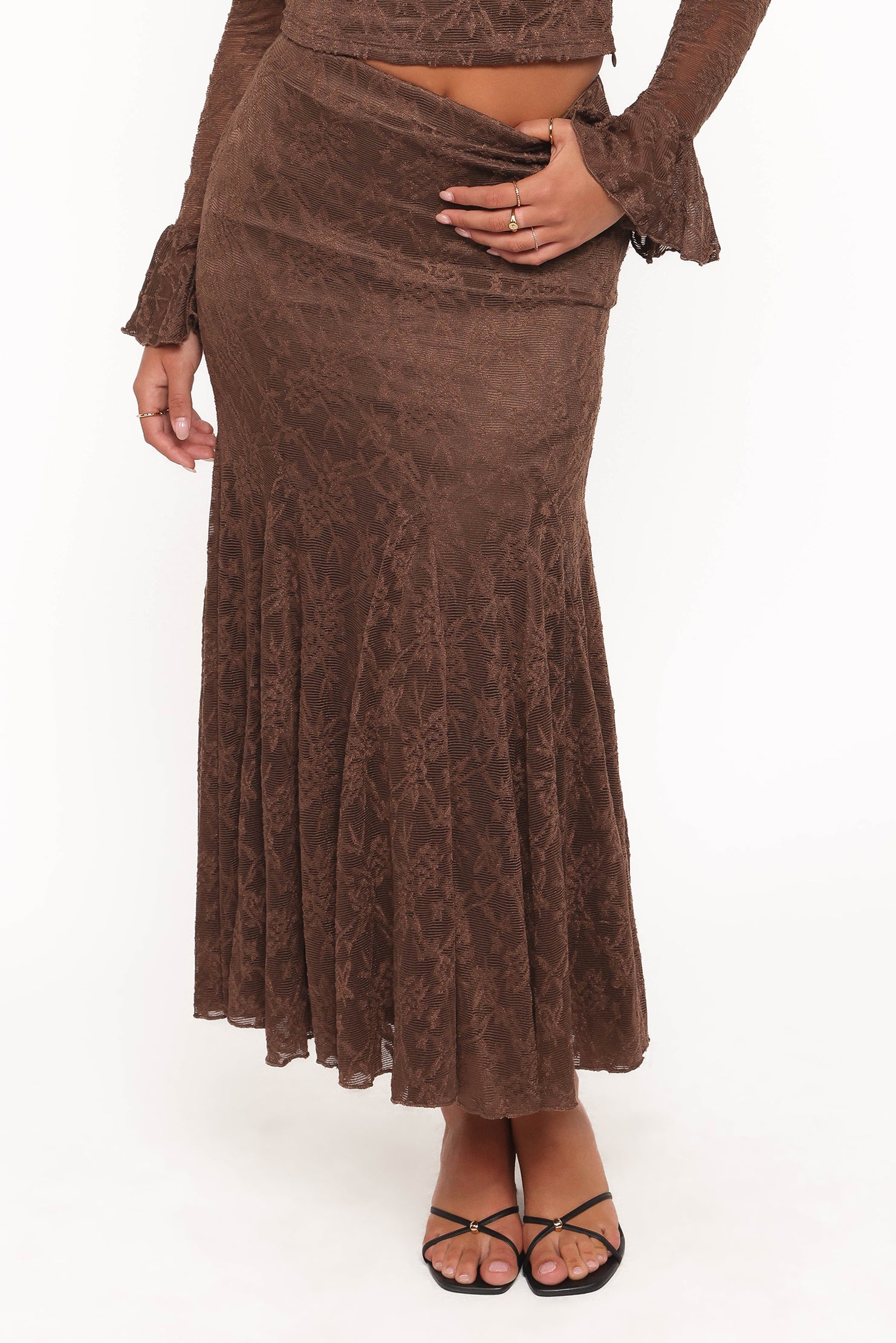 Petal and Pup USA SETS Bromley Lace Skirt Set - Brown