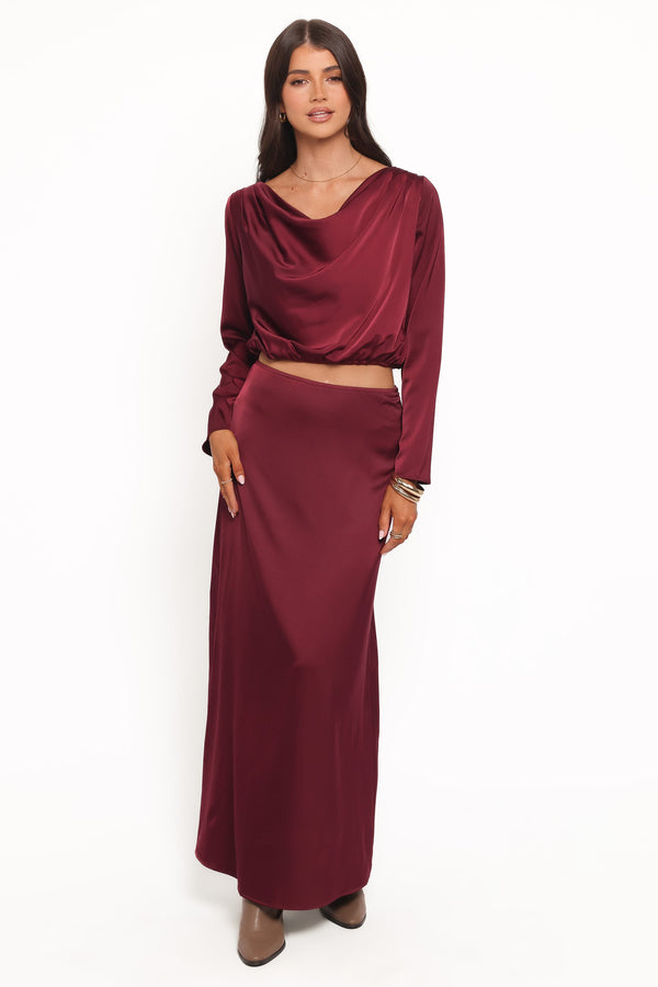 Petal and Pup USA SETS Catherine Skirt Set - Burgundy