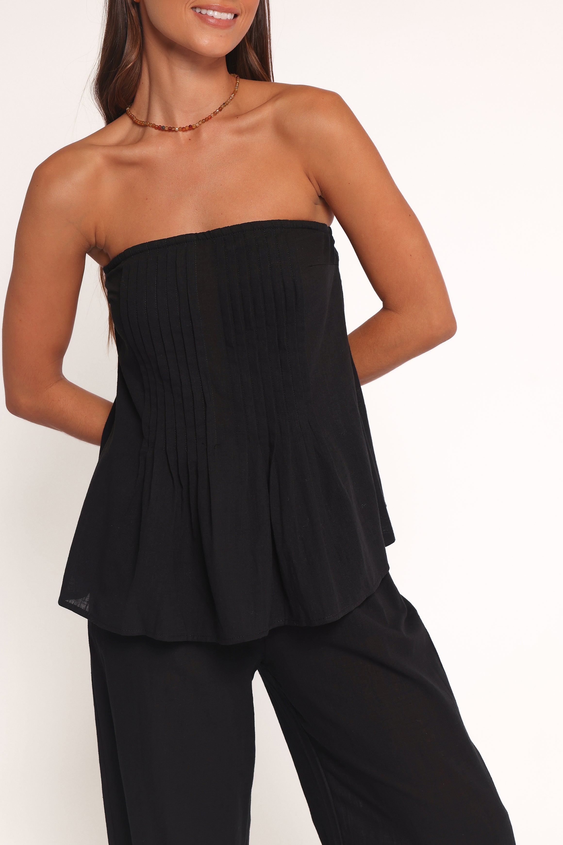 Petal and Pup USA SETS Charlie Strapless Pant Set - Black (Hold for Rack)