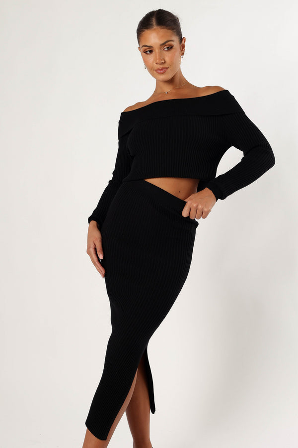 Petal and Pup USA SETS Charlotte Knitted Set - Black